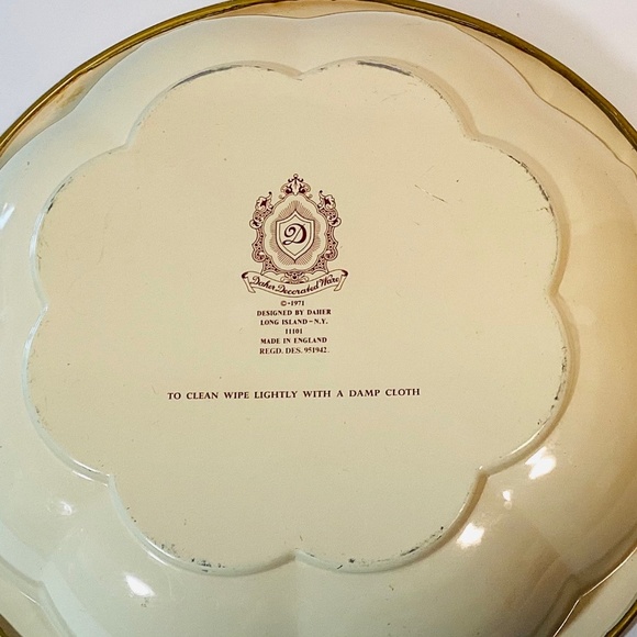 Vintage 1971 Daher Decorated Ware Round Oriental Metal Bowl Made in England - Picture 3 of 5